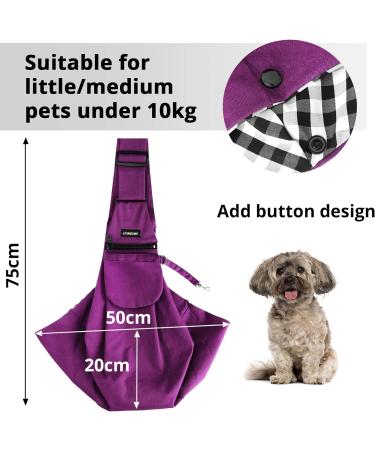 Lynun Adjustable Dog Carrier Bag - Breathable Pet Transport Shoulder Bag for Dogs & Cats - Perfect for Outdoor Walks (Purple) - Buy Online on GoSupps.com