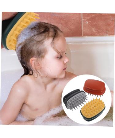 Buy Tovinanna Green Shampoo Brush Set - 3 Silicone Hair Massage Brushes for Scalp Cleaning & Shower - Portable ABS Bathroom Device - Buy Online on GoSupps.com