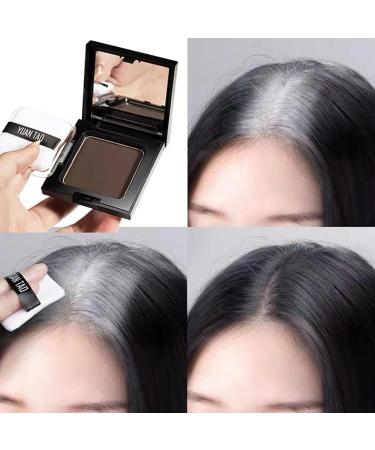 Hair Root Concealer Instant Hair Shading Powder Deep Brown Hairline Powder Natural Hair Root Powder with Mirror -Quickly Cover Grey Hair & Sweatproof Root Cover Up Powder for Women & Men-Deep Brown - Buy Online on GoSupps.com