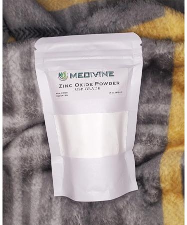 Medivine Zinc Oxide Powder Non-Nano USP Grade 3 oz (85g) - Buy Online on GoSupps.com