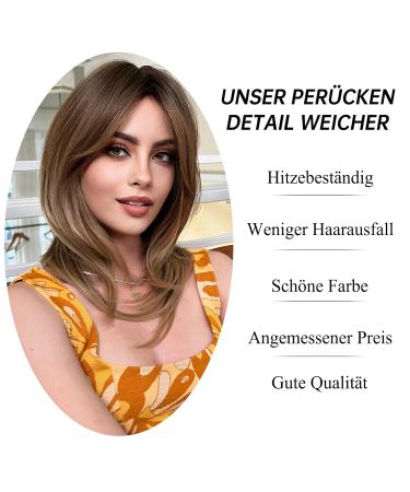 Shop 20 Inch Blonde Wigs for Women | Natural Straight Synthetic Wig with Ponytail | Glueless Cosplay & Daily Party Use | Brown Ombre - Buy Online on GoSupps.com