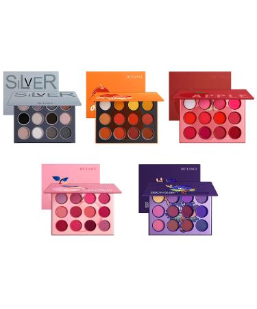 DE LANCI High Pigmented Eyeshadow Palette Sets - Professional Matte Shimmer Shadows Makeup Kit - Waterproof Vegan & Cruelty Free - 5 Color Board, Blendable & Cute - Buy Online on GoSupps.com