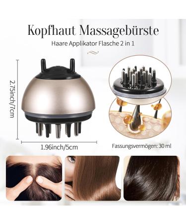 2 in 1 Scalp Massage Brush & Hair Applicator Bottle - 30ml Head Massager for Wet & Dry Use | Essential Oil Serum Treatment - Buy Online on GoSupps.com
