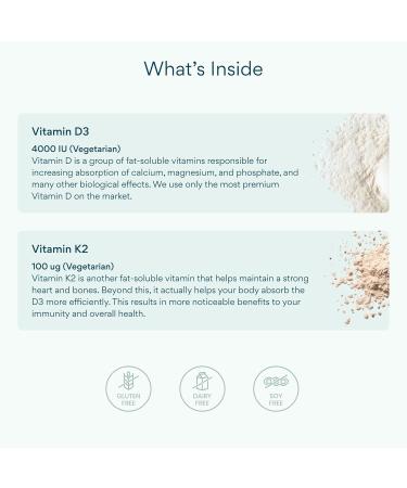 Bettervits Vitamin D3 5000 IU for Women and Men | with High Strength K2 Vitamins for Immune Support and Bone Health | Vitamin D Supplements with Calcium Absorption | 60 Vegetarian Capsules - Buy Online on GoSupps.com