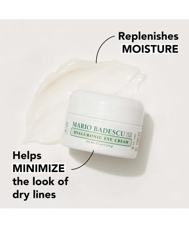 Mario Badescu Hyaluronic Eye Cream - Hydrating & Brightening Formula with Hyaluronic Acid & Glycerin, 0.5 oz - Buy Online on GoSupps.com