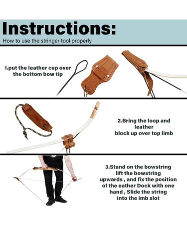 SOPOGER Archery Recurve Bow Stringer Tool - Longbow Limbsaver String Protective Accessory in Brown - Buy Online on GoSupps.com