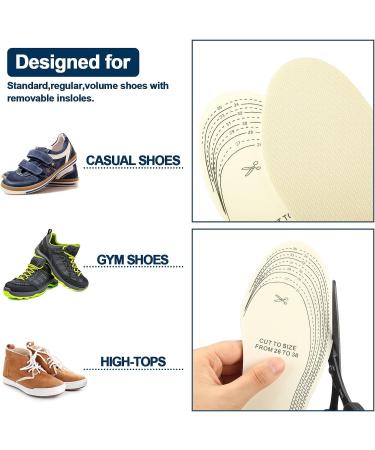 16 Pcs Kids Memory Foam Insoles | Replacement Shoe Inserts for Children | Comfort Cushioning & Breathable with Cutting Line | Heel Pain Relief - Buy Online on GoSupps.com