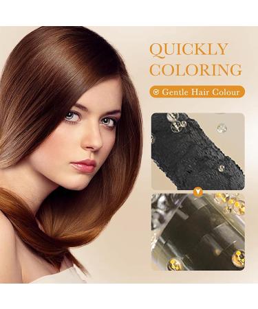 HOUSN Hair color brown Hair Dye Shampoo 400 ml hair color shampoo for gray hair 100 gray coverage easy and quick to use perfect color care for men and women - Buy Online on GoSupps.com