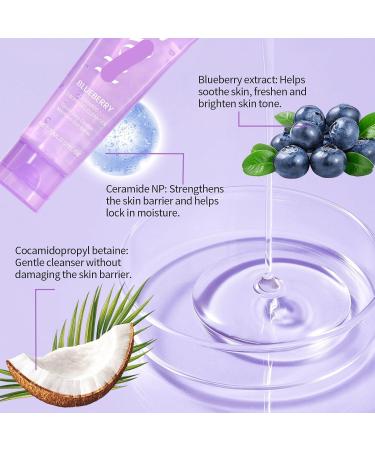 Blueberry Flavored Facial Cleansing Gel - Deep Cleanse Moisturize & Hydrate - Remove Dirt Lock In Moisture For Smooth Skin(2PCS) - Buy Online on GoSupps.com