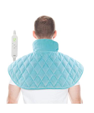Weighted Heating Pad for Neck and Shoulder  Electric Heated Wrap for Neck and Shoulder Pain Relief with Auto Shut Off 2.3lb. 18*22 Large Moist & Dry Heat 12 Heat Setting Hot Heated Pad -ZXU - Buy Online on GoSupps.com