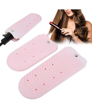 Silicone Heat Resistant Mat - 2pcs Non-Slip Pouch for Hair Straightener - Travel-Friendly Pink Hair Styling Cover - Buy Online on GoSupps.com