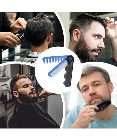 Foldable Folding 2 in 1 Pocket Beard Oilkop Barber Styling Tool Clipper for Hair Beards Mustaches Daily Care Blue - Buy Online on GoSupps.com