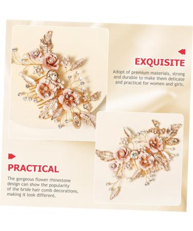 FOYTOKI Flower Leaf Comb Flower Bridal Hair Comb Rhinestone Bridal Hair Comb Bridal Hair Accessories Wedding Hair Comb Crystal Bridal Hair Comb Bride Headgear The Flowers Alloy Rhinestone - Buy Online on GoSupps.com
