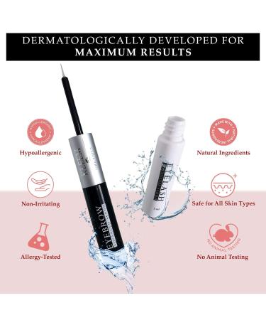 Natural Eyelash & Eyebrow Growth Serum - 2 in 1 | Longer, Fuller, Thicker Lashes and Brows | Nourishing Formula | 0.34 oz - Buy Online on GoSupps.com