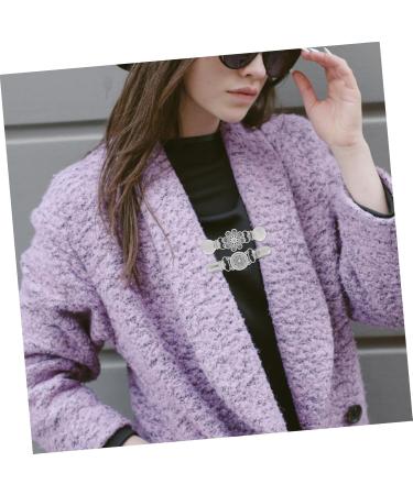 Vintage Knitted Jacket Brooch Clips - 4-Piece Set for Cardigans & Scarves | Retro Clothing Lock Accessories for Women - Buy Online on GoSupps.com