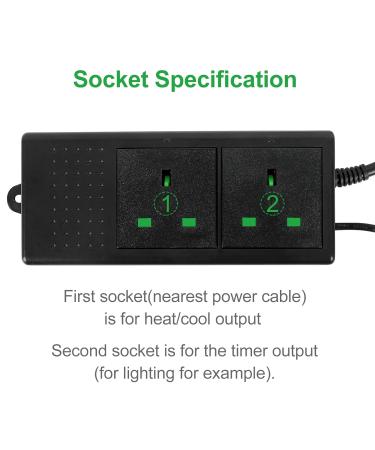 Shienfir Digital Thermometer Hygrometer Digital LED Temperature Controller Digital Reptile Thermostat LCD Display Multipurpose Day/Night Dimming Digital Thermostat Timer(from UK Fast Arrival) UK P UK Plug - Buy Online on GoSupps.com