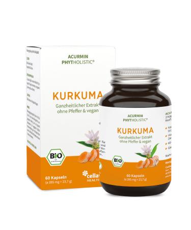 Organic turmeric capsules in glass-40 times bioavailability without pepper-100% natural full spectrum of turmeric-several award-60 capsules 23.7 g (1 Pack)