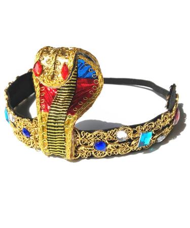 amangul Halloween Party Egyptian Headband Teenager Adult Taking Photo Hairband with Snake Decors Gold Color Cleopatra Hair Hoop