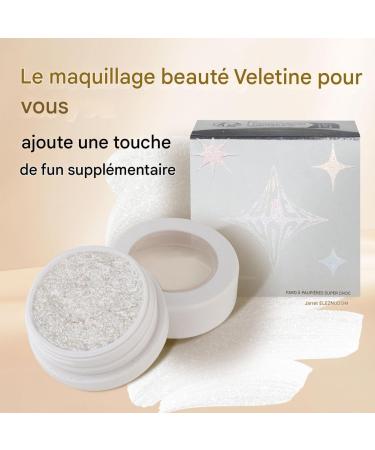 Glitter Eyeshadow - Pearly White Eyeshadow | 2.5g Shimmering Illuminating Powder Palette Pressed White Pearl for Face Cheek and Body Makeup for Women - Buy Online on GoSupps.com