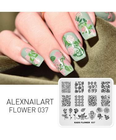 Alexnailart 5pcs Nail Art Stamping Plates Set Flower Leaves Geometry & Star Prints Top Quality Manicure Templates & Animal Designs - Buy Online on GoSupps.com