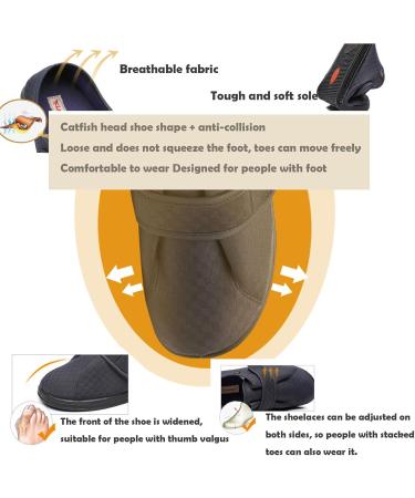 Buy Diabetic Extra Wide Slip-On Shoes for Swollen Feet | Lightweight Breathable & Adjustable Walking Shoes for Men (Size 7.5) - Comfort & Style for Every Step - Buy Online on GoSupps.com