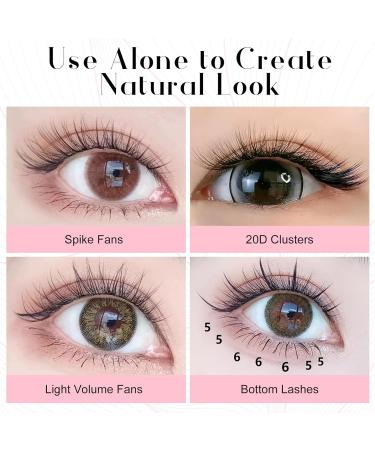 ALLOVE Wispy Lash Clusters - DIY Lash Extensions & Bottom Lashes | 7D Spike Light Volume 20D Clusters for Home Application - Buy Online on GoSupps.com