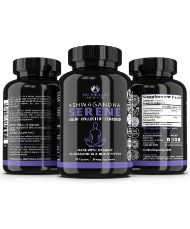 THE ENCLARE NUTRITION | Ashwagandha Supplement Capsules 1300mg. Organic Ashwagandha Root Powder Black Pepper Extract | Natural Sleep Aid Focus Mood Energy Immune/Thyroid Support (1) - Buy Online on GoSupps.com