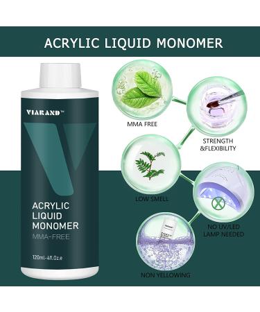 VIARAND Monomer Acrylic Nail Liquid 4oz - Professional Non-Yellowing MMA-Free Formula - Buy Online on GoSupps.com