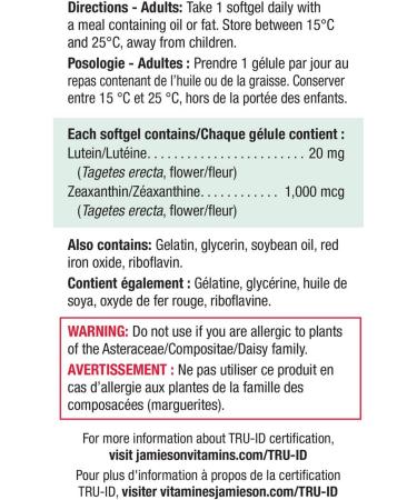 Jamieson Lutein-Z X-Strength 30+15 Softgels - Buy Online on GoSupps.com