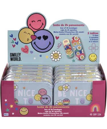 Smiley Children's Plaster Set - 12 Pieces in Metal Box | Beautiful Design & Convenient Storage | Perfect for Backpacks & Handbags - Buy Online on GoSupps.com