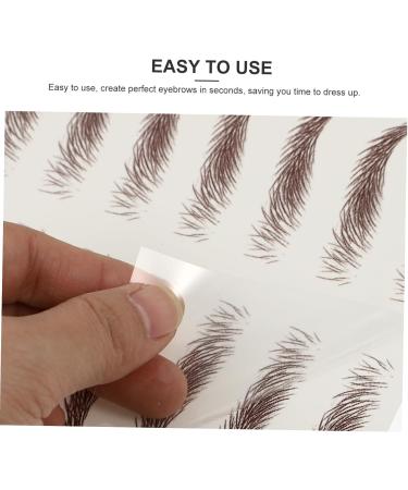 Mikinona 9 Sheets Waterproof Eyebrow Stickers Eyebrow Stickers Waterproof Brown False Eyebrows Cosmetics Hair 21x14.7cm Brown - Buy Online on GoSupps.com