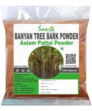 Banyan Tree Bark Powder - Aalam Pattai Podi - 7.05Ounce | 200gram - Bargad Chaal - Ficus Benghalensis - Marri Chettu Powder