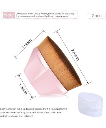 2 Pieces Ideal for Professional Face Base Brush Kabuki Foundation Brush with Box Brush Base Professional Kabuki Brush Liquid Makeup Brush (Pink) - Buy Online on GoSupps.com