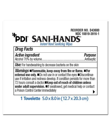 Sani-Hands Ethyl Alcohol Hand Sanitizing Wipe 100-Pack Individual Packet - Buy Online on GoSupps.com