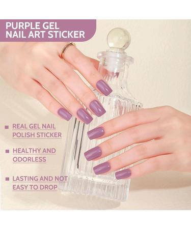 Beautfave Semi Cured Gel Nail Strips White 16Pcs - Waterproof Purple Nail Wrap Stickers with Nail File - UV/LED Lamp Required - Buy Online on GoSupps.com