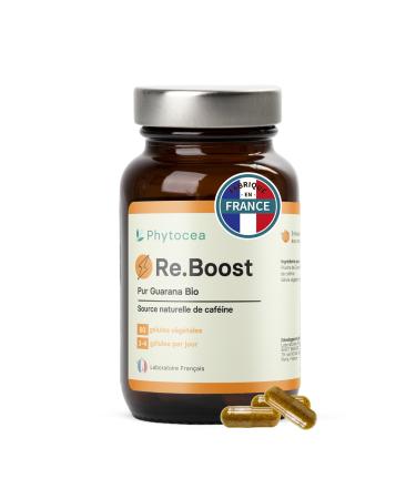 Phytocea - Re.Boost | Pure Organic Guarana Food Supplement | Fatigue, Concentration, Mental Load | Vitamins A, E, B1, B3, Caffeine | 60 Organic Vegetable Capsules | Made in France