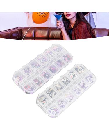 Halloween Nail Art Slice Sequins 3D Pumpkin Skull Ghost Spider Witch Bat Clay Confetti Glitters Nail Decorations for Women Acrylic Nails - Buy Online on GoSupps.com