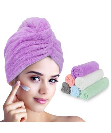 FREATECH 6 pieces microfiber hair turban - quick -drying towel for wet hair without frizz super soft and absorbent hair towel with 3 buttons for women children long curly hair mixed color - Buy Online on GoSupps.com