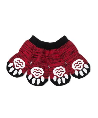 Harfkoko indoor anti-slip socks for dogs and cats-8 sizes from S to 5xl for small-rianous animals-paw protection and traction thanks to silicone-gel black red-5xl black red 5x large