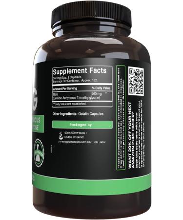 Pure Original Ingredients TMG (365 Capsules) - Lab Verified, No Fillers - 180 Servings - Buy Online on GoSupps.com