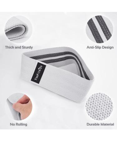 TheFitLife Resistance Exercise Bands for Women - Fabric Workout Bands for Booty Hip Glute Leg Thigh - Home Gym Fitness Loop Bands - Short Grey - Buy Online on GoSupps.com