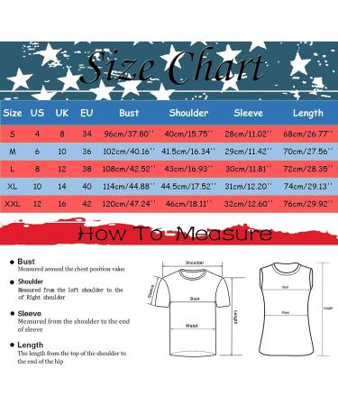 4th of July Women's Patriotic T-Shirt V-Neck Short Sleeve Blouse - USA American Flag Loose Fit Tee in Blue (Medium) - Buy Online on GoSupps.com