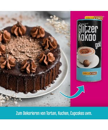 Decocino Glitter Cocoa Gold - 100g High-Quality Cocoa Powder for Decorating Cakes Coffee & Chocolates | International Shipping Available - Buy Online on GoSupps.com