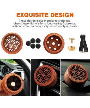 2 PCS Wood Car Aromatherapy Diffuser with Vent Clip | Essential Oil Car Diffuser - Buy Online on GoSupps.com