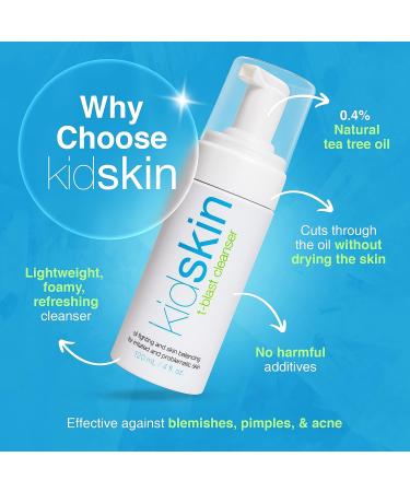 Gentle T-Blast Foaming Facial Cleanser with Tea Tree Oil for Kids and Pre-Teens - 150 ml - Buy Online on GoSupps.com