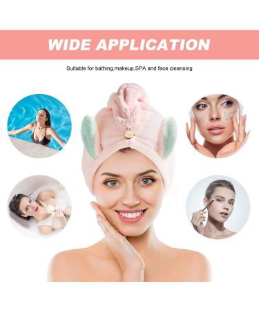 Galat e Hair Turban Set - 2 Microfiber Towel Dryers with Cute Rabbit Ears | Quick-Dry Headscarf for Long Hair - Pink & Green | Perfect for Women and Girls - Buy Online on GoSupps.com