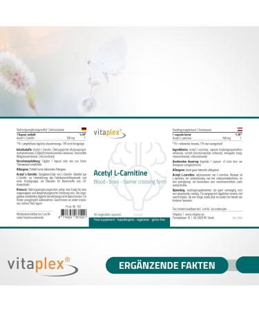 Vitamplex Acetyl L-Carnitine Capsules 500mg - High Dose Amino Acid Supplement - 90 Tablets for Enhanced Workout Performance - Premium Food Supplement - Buy Online on GoSupps.com