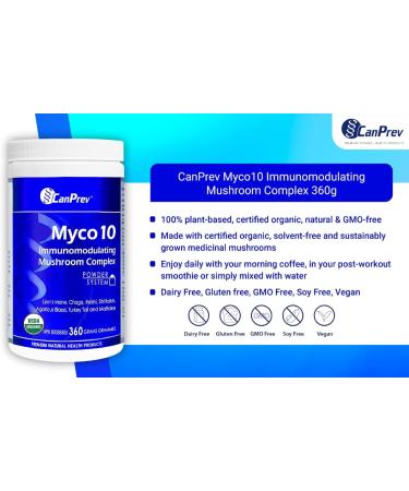CanPrev Myco10 Mushroom Complex | 360g Powder | Turkey Tail Mushroom Powder | Lion' Mane Mushroom Supplements - Chaga Mushroom Powder | Reishi Mushroom Powder | Immunomodulating | Mushroom Immune Support - Buy Online on GoSupps.com