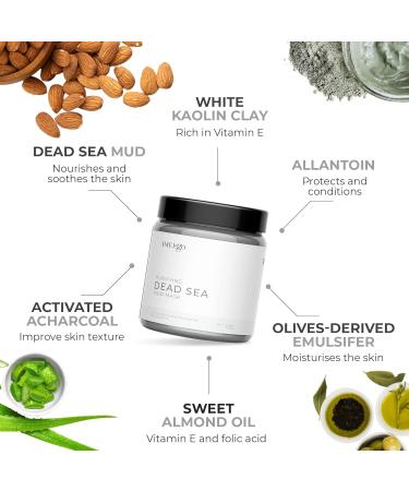 Dead Sea Mud Mask with Hyaluronic Acid & Niancinamide - Natural Face Mask with 100% Real Dead Sea Mud & Dead Sea Water - Natural Mud Mask for Face - Dead Sea Products by Amelgo - Buy Online on GoSupps.com
