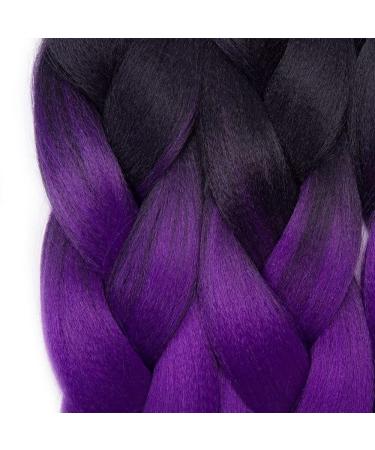 Buy Tess Braids Extensions Ombre 60 cm - 3 Pack Jumbo Kanekalon Hair Braids for Box Braids - #19 Purple/Black Ombre 100g Bundle - Buy Online on GoSupps.com